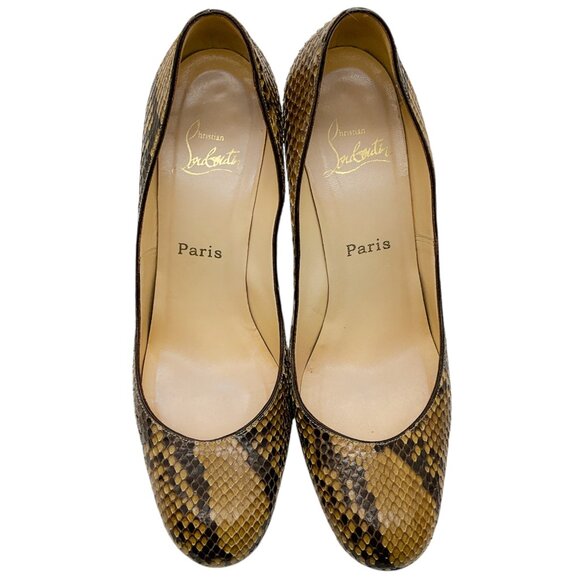 Christian Louboutin Tan Python Pumps - Picture 4 of 6